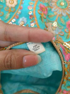 Stunning Blue Sharara Set ( Margin available )