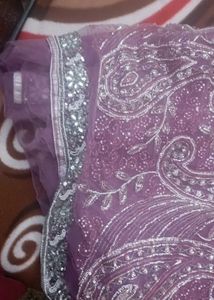Heavy Full Jaal Net Party Wear Mauve Saree