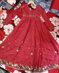 Elegant Red Ethnic Gown