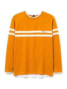 Orange Full Sleeves Tshirt with white stripes
