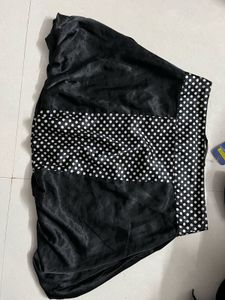 Pintrest korean Black Polka Dot Skirt
