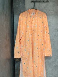 Orange Printed Kurta