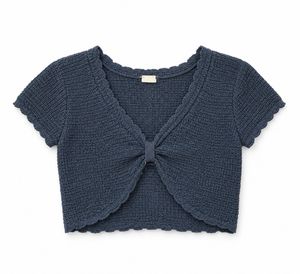 Blue Textured Cropped top