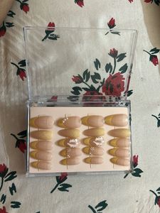 French Tip Press-On Nails with Bows