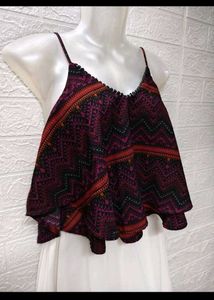 Boho Patterned sleevless  Crop Top