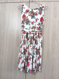 White Floral Midi Dress