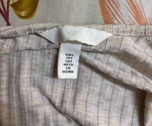 hnm casual round neck beige top