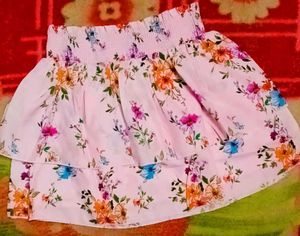 Floral Tiered Mini Skirt.