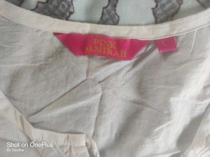 Elegant White Cotton Kurta Top