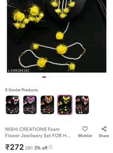 beautiful flower &amp; pulse haldi jewellery set