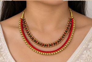 Beautiful Red & Gold Layered Necklace