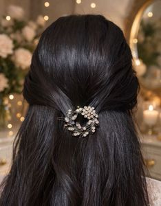 Elegant Rhinestone Flower Hair Clip