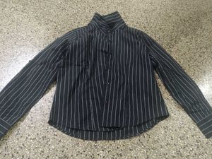 Chic Striped Long Sleeve Button-Up Shirt