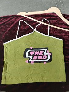 Graphic Print Crop Top