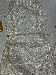 Lace White dress With Back Cut Out