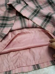 Plaid Sleeveless Pink Dress