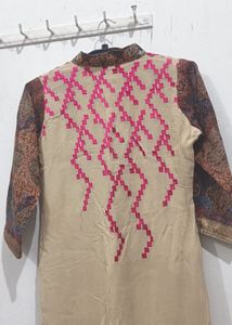 Embroidered Kurta with Elegant Print