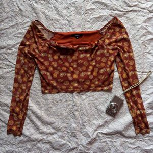 Westside Off-Shoulder Floral Print Top