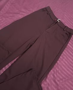 Wide Leg Pants - Burgundy