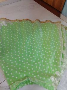 Green Polka Dot Saree