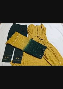 Final Price Yellow Green Kurta Set