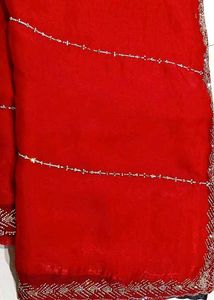 Stunning Red Beaded Saree