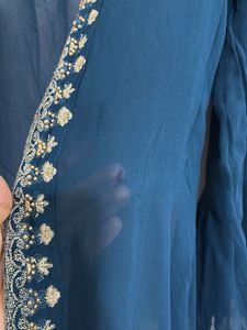 Elegant 3 piece Teal and Pink Ethnic Outfit