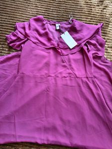 New Elegant Purple Ruffle Dress