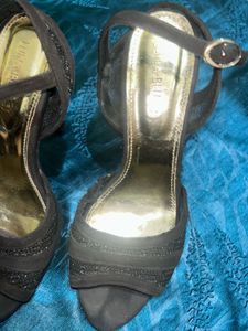 Elegant Black Heels with Ankle Strap