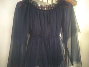 Party Wear Top In Navy Blue Colour