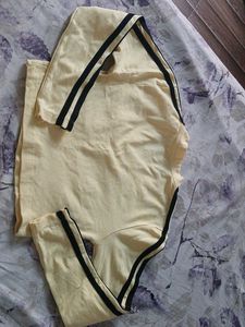 Yellow Long Sleeve Graphic Crop Top