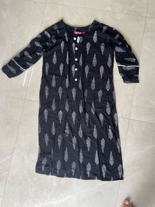 Stylish Black Printed Kurta