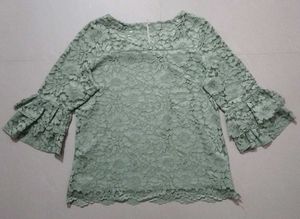 Elegant Green Lace Top