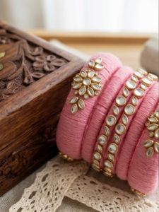 Handmade Pink Thread Bangles
