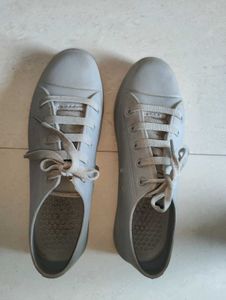 Light Gray Lace-Up Sneakers