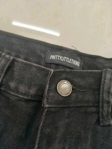 PrettyLittleThing Black Denim Shorts