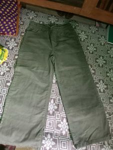 Olive Green Wide Leg Pants