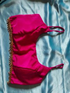 pink blouse with lace padded
