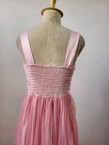Pink Lace &amp; Tulle Maxi Dress
