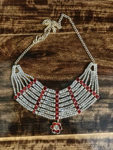 Stunning Statement Necklace with Red Accents