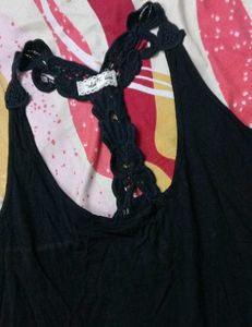 Black Ruffle Hem Midi Dress