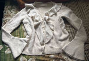 Chic Cream Cardigan with Pearl Details