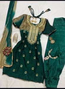 (new)size L length 40 Emerald Green Kurtas