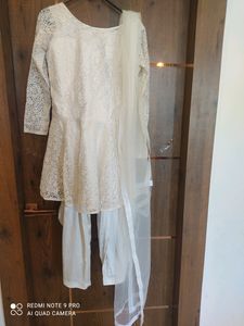 Elegant White Embellished Outfit