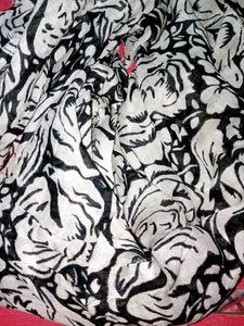 Black Flower Stole Dupatta Scarf