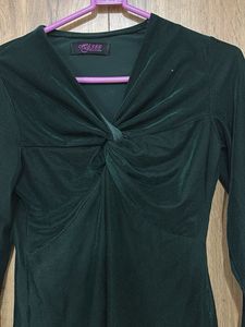 Stylish Green Twist Front Top
