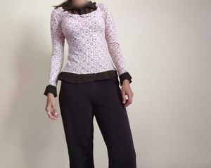 Korean Style and Y2K Pink-Brown Tshirt