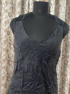 Sleek Dark Grey V-Neck Tank Top