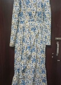 beautiful creape fabric fish cut maxi lawn dress