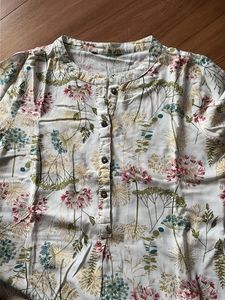 White Floral Print Kurta